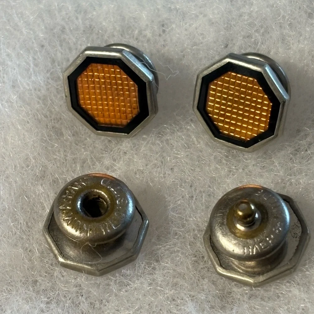 Baer and Wilde Kum-A-Part Cufflinks Reflective Orange Preowned